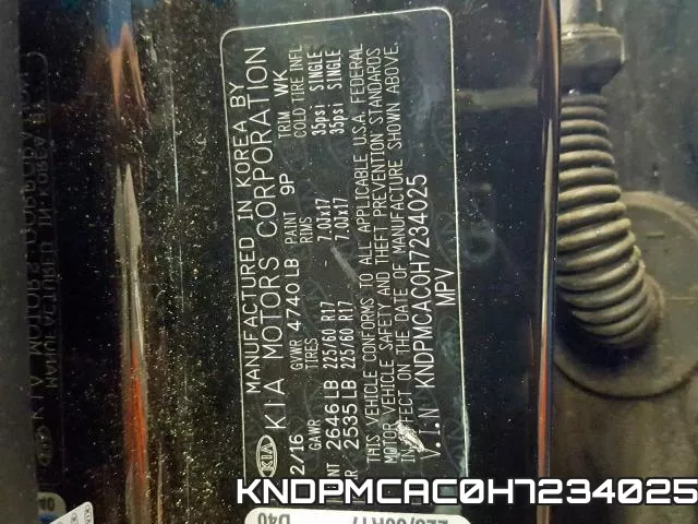 KNDPMCAC0H7234025 фото 2