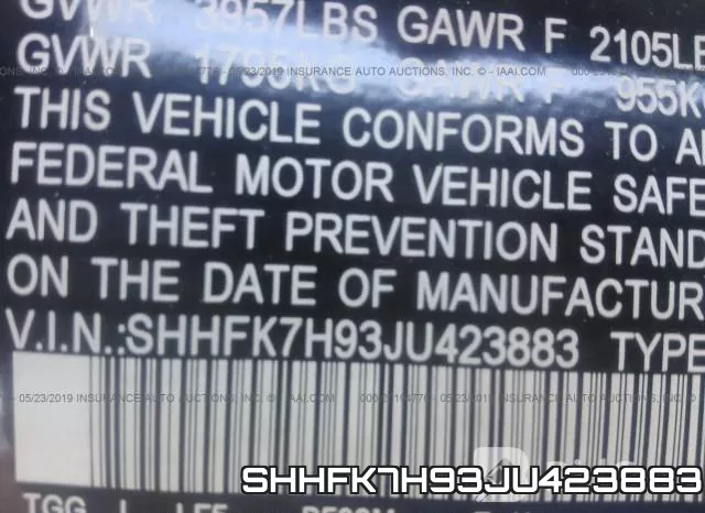 SHHFK7H93JU423883 фото 10