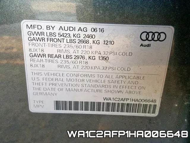 WA1C2AFP1HA006648 фото 2