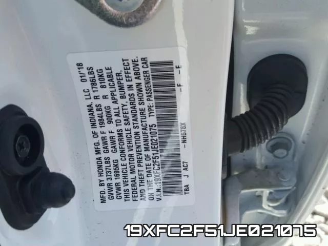 19XFC2F51JE021075 фото 2
