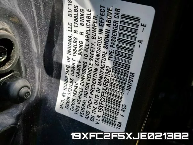 19XFC2F5XJE021382 фото 2
