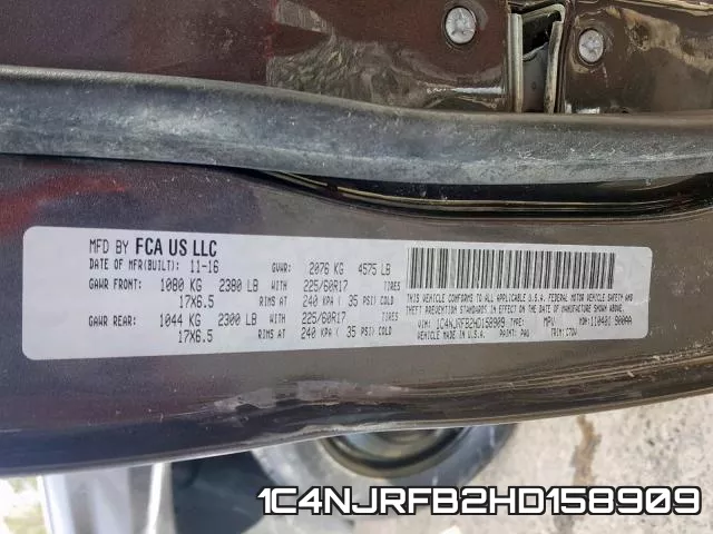 1C4NJRFB2HD158909 фото 2