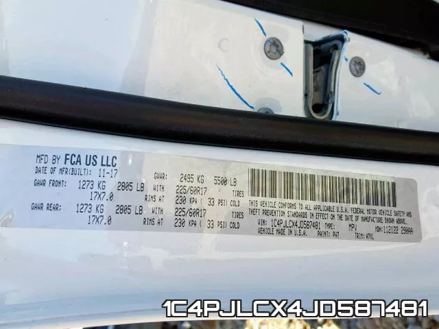 1C4PJLCX4JD587481 фото 2