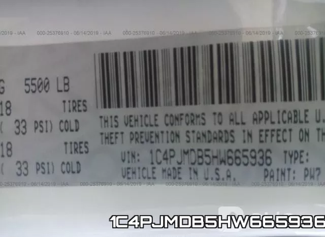 1C4PJMDB5HW665936 фото 10