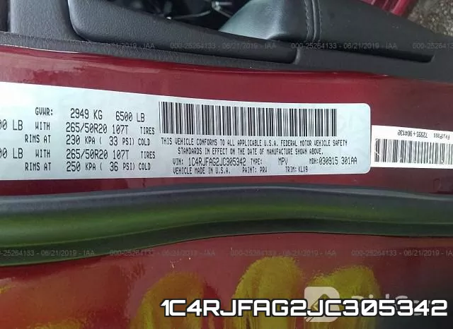 1C4RJFAG2JC305342 фото 10