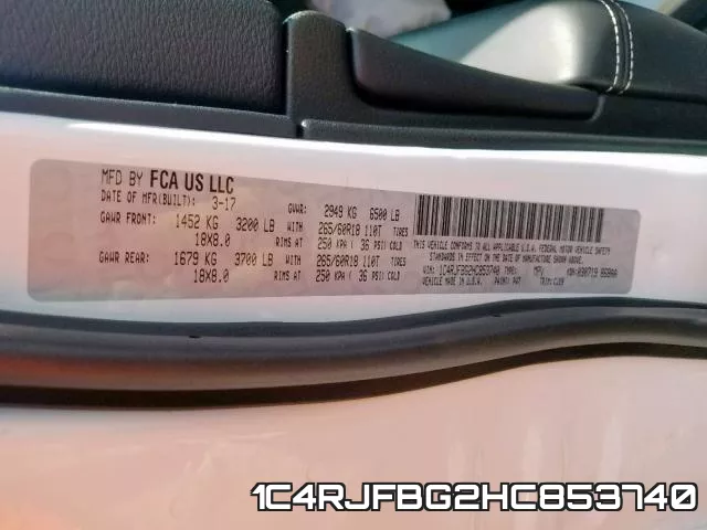 1C4RJFBG2HC853740 фото 2