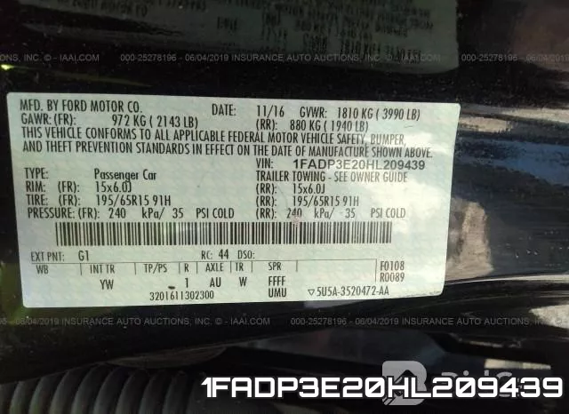 1FADP3E20HL209439 фото 10