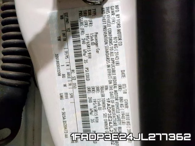 1FADP3E24JL277362 фото 2