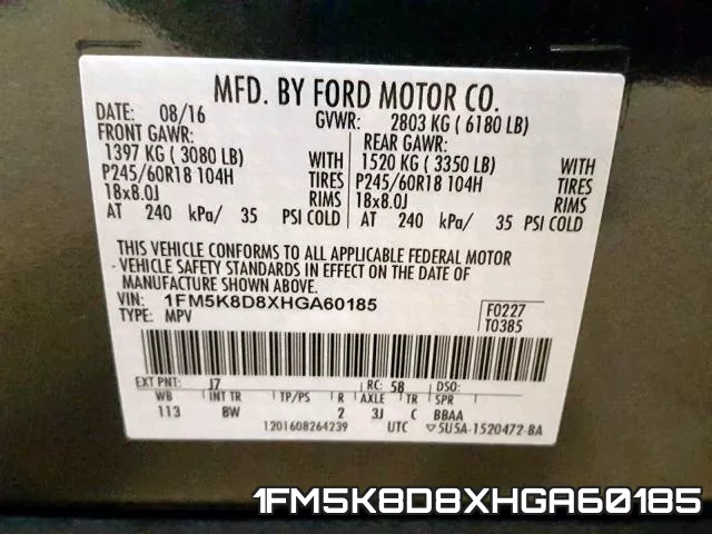 1FM5K8D8XHGA60185 фото 2