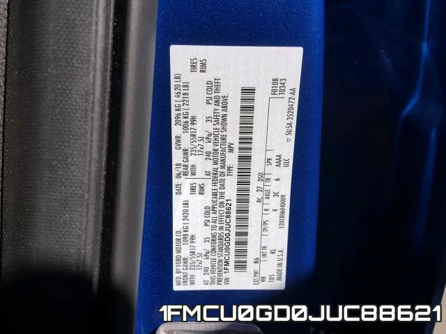 1FMCU0GD0JUC88621 фото 2