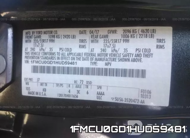 1FMCU0GD1HUD59481 фото 10