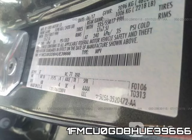 1FMCU0GD8HUE39666 фото 10