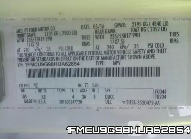 1FMCU9G98HUA62854 фото 10
