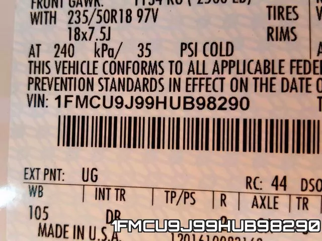 1FMCU9J99HUB98290 фото 2