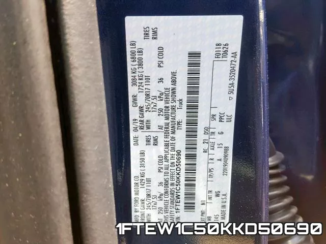 1FTEW1C50KKD50690 фото 2