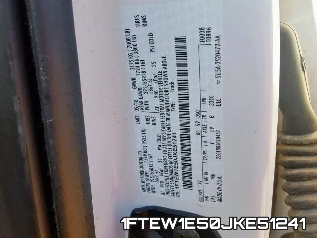 1FTEW1E50JKE51241 фото 2