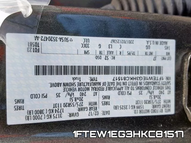1FTEW1EG3HKC81517 фото 2
