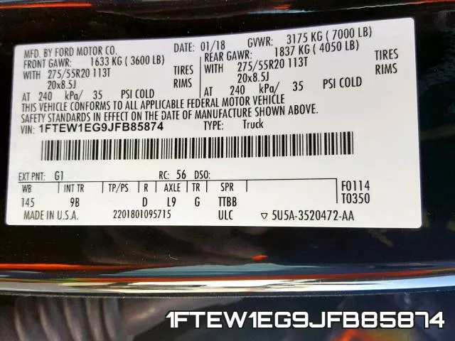 1FTEW1EG9JFB85874 фото 2
