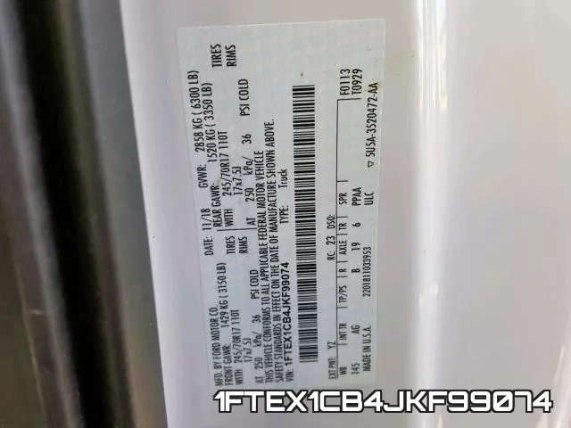1FTEX1CB4JKF99074 фото 2