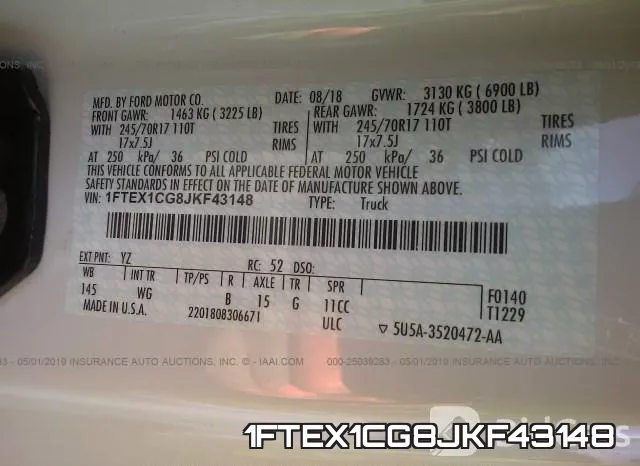 1FTEX1CG8JKF43148 фото 10