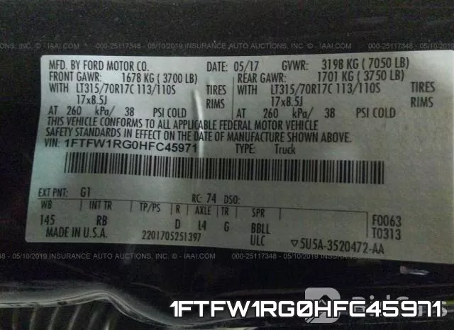 1FTFW1RG0HFC45971 фото 10
