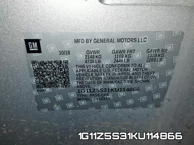 1G11Z5S31KU114866 фото 2