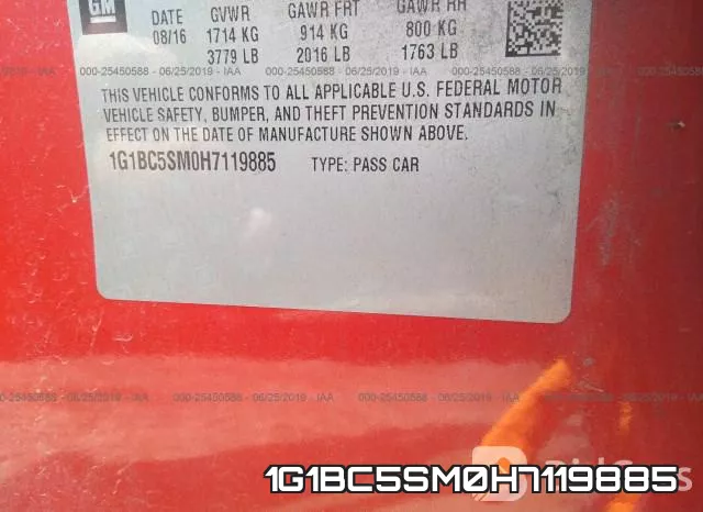 1G1BC5SM0H7119885 фото 10