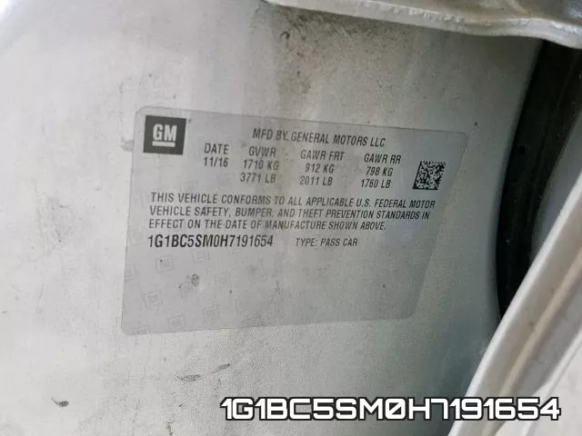 1G1BC5SM0H7191654 фото 2