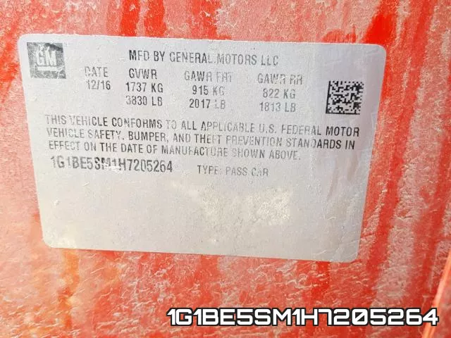 1G1BE5SM1H7205264 фото 2