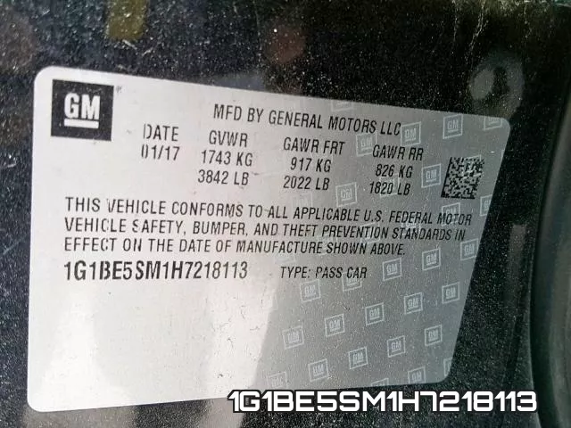 1G1BE5SM1H7218113 фото 2