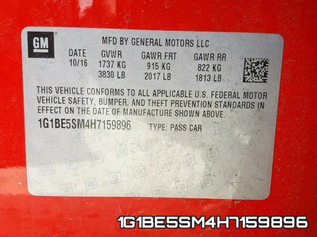 1G1BE5SM4H7159896 фото 2