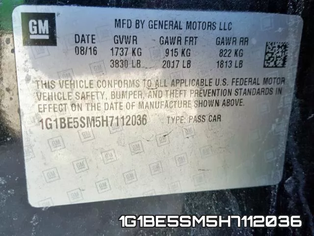 1G1BE5SM5H7112036 фото 2