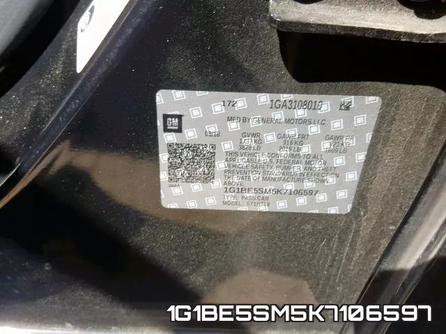 1G1BE5SM5K7106597 фото 2