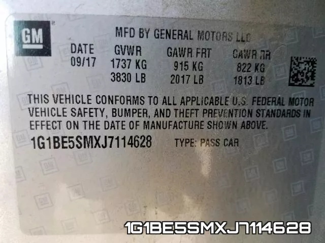 1G1BE5SMXJ7114628 фото 2