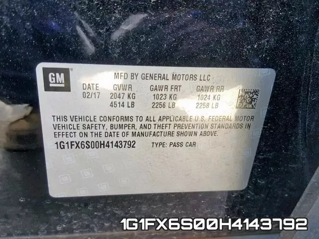 1G1FX6S00H4143792 фото 2