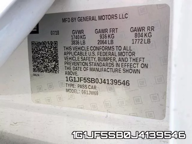 1G1JF5SB0J4139546 фото 2