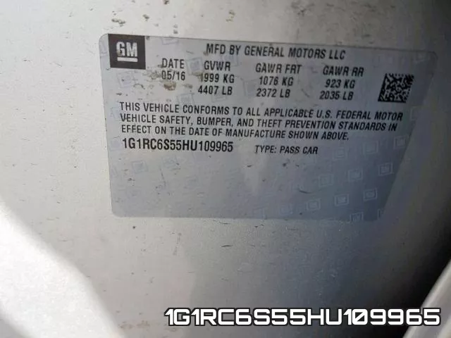 1G1RC6S55HU109965 фото 2