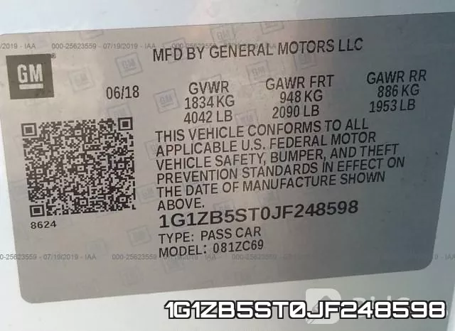 1G1ZB5ST0JF248598 фото 10