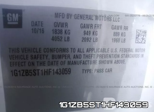 1G1ZB5ST1HF143059 фото 10