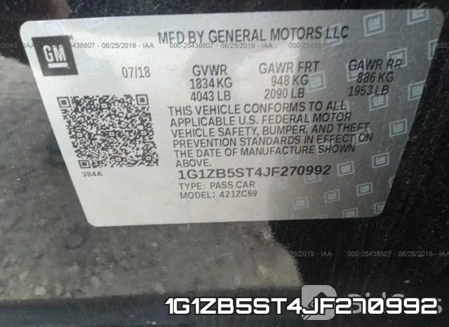 1G1ZB5ST4JF270992 фото 10