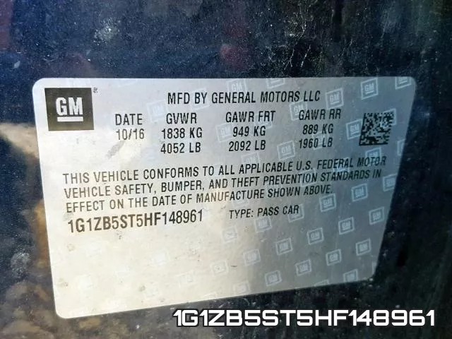 1G1ZB5ST5HF148961 фото 2