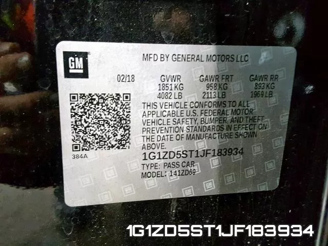 1G1ZD5ST1JF183934 фото 2