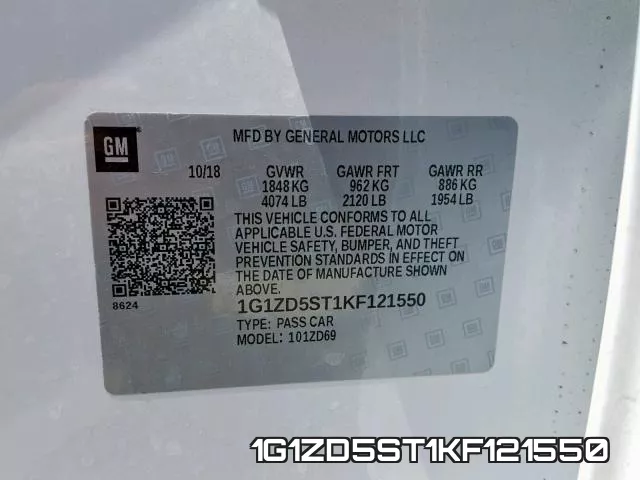 1G1ZD5ST1KF121550 фото 2