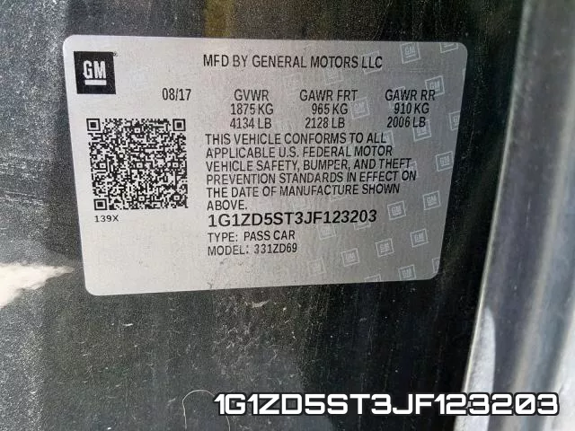 1G1ZD5ST3JF123203 фото 2