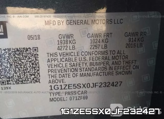 1G1ZE5SX0JF232427 фото 10