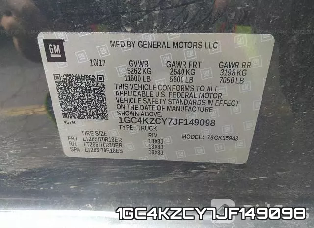 1GC4KZCY7JF149098 фото 10