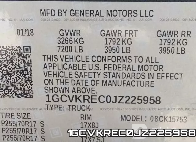 1GCVKREC0JZ225958 фото 10