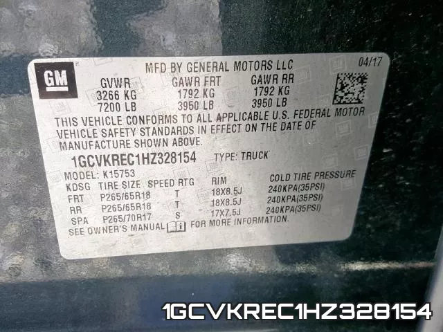 1GCVKREC1HZ328154 фото 2