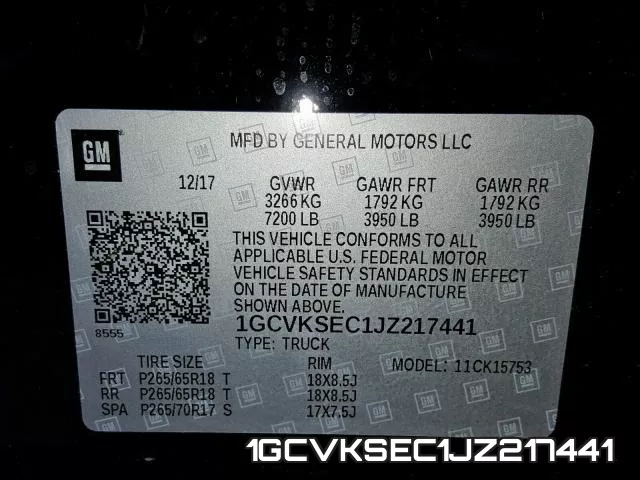 1GCVKSEC1JZ217441 фото 2