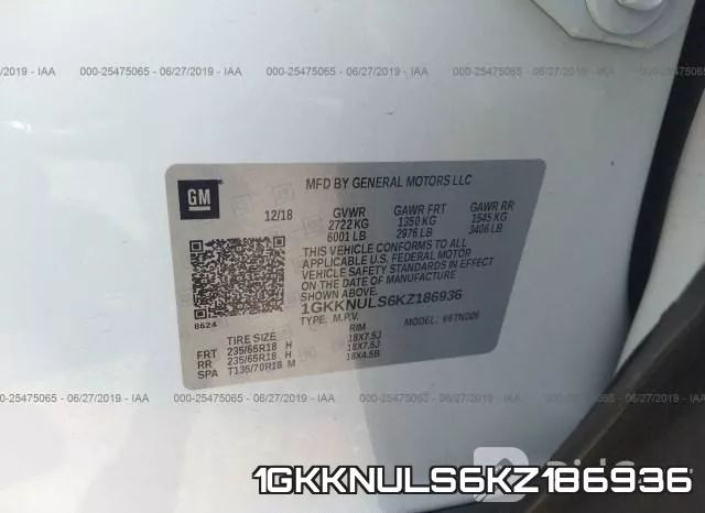 1GKKNULS6KZ186936 фото 10